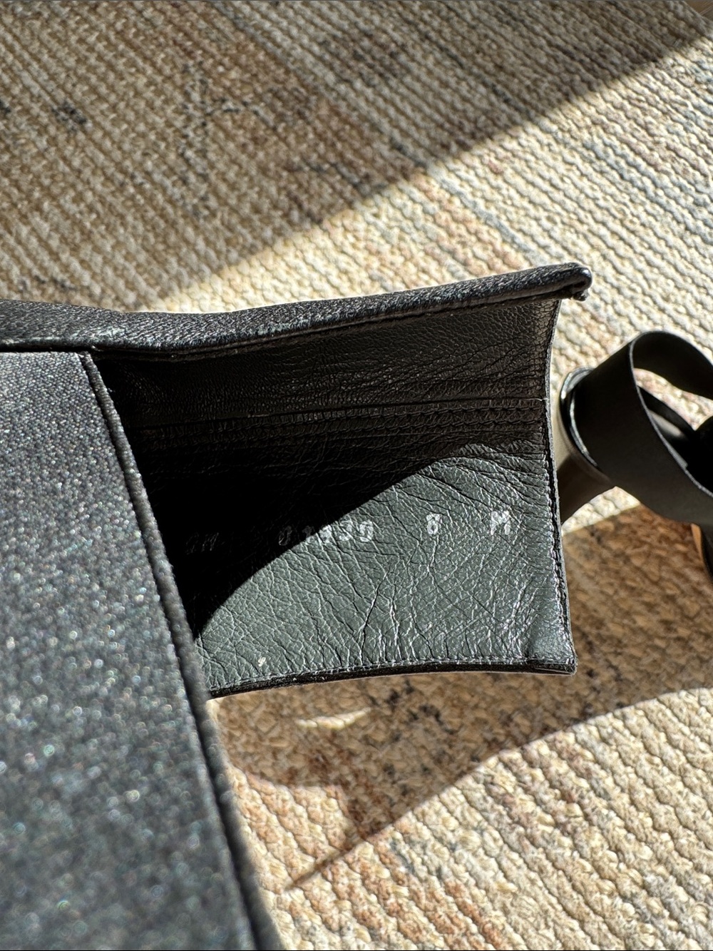 Stuart Weitzman Black Open-Toe Slingback High Heels - Picture 3 of 4